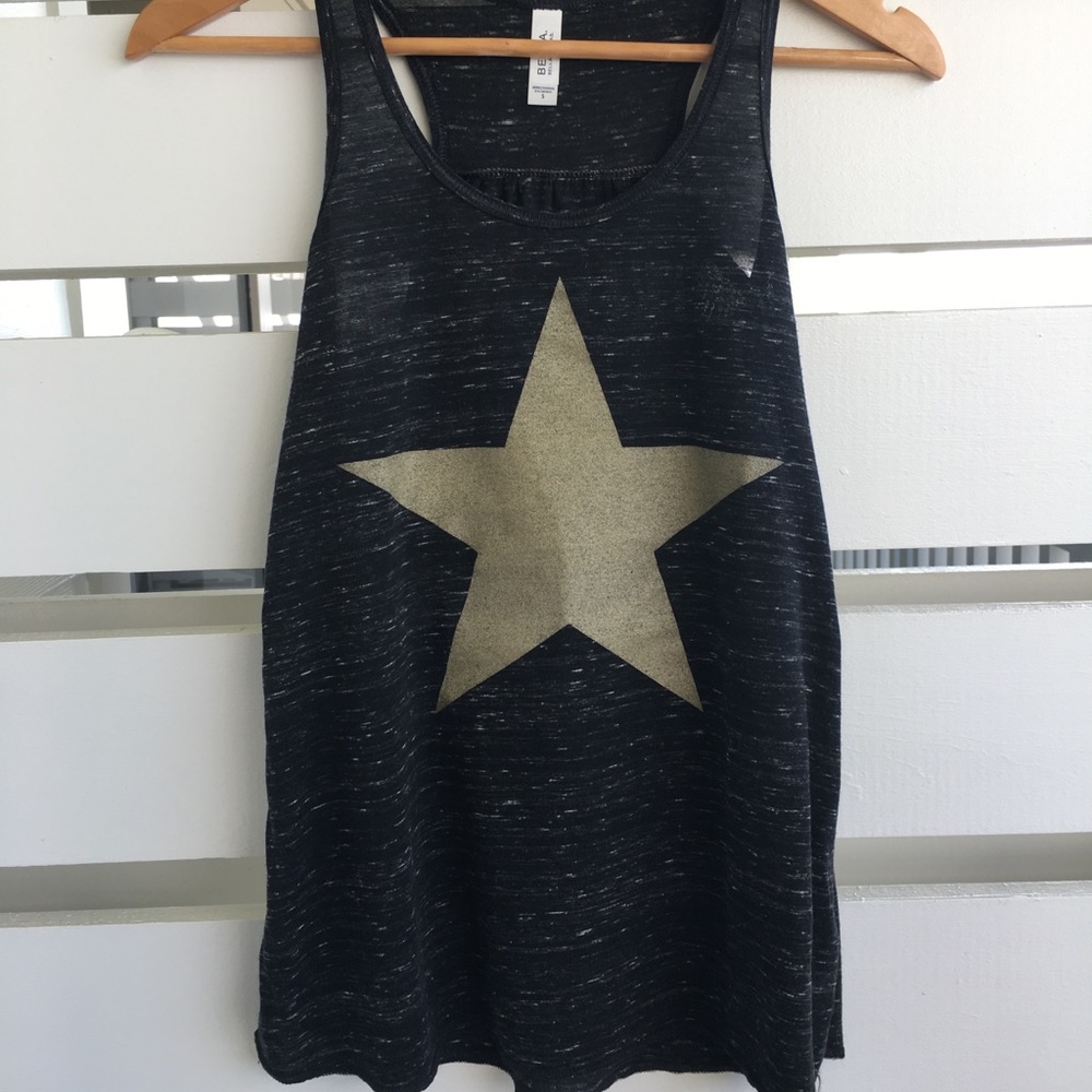 Star Black Gold Racerback Flowy Tank Size Small